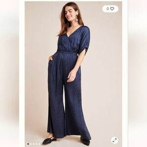 NWT Anthropologie Maeve navy blue jumpsuit